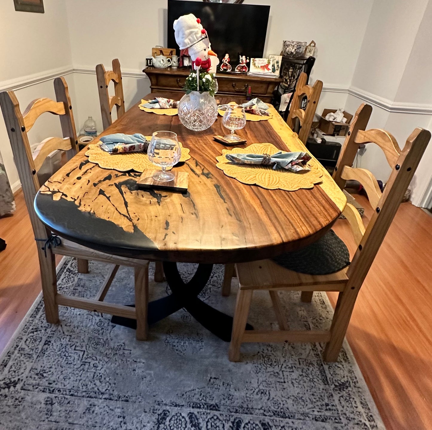 Exotic Parota and Epoxy Dining Table