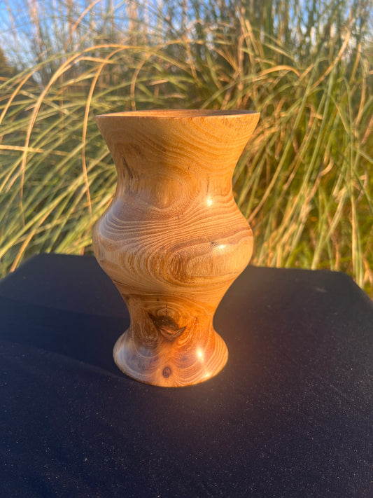 Turned hourglass vase/candle holder